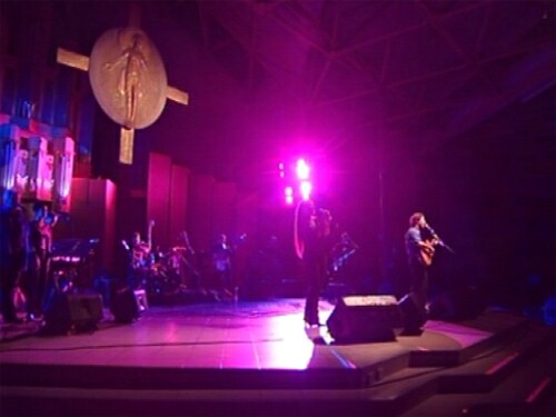 A rock show at the Lourdes Sanctuary